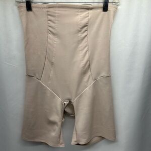 Miraclesuit High-Waisted Thigh Slimmer Extra Tummy Control Beige 2X Stretch